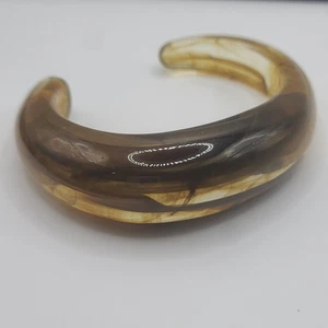 Vintage Lucite Cuff Bracelet Brown - Picture 1 of 12