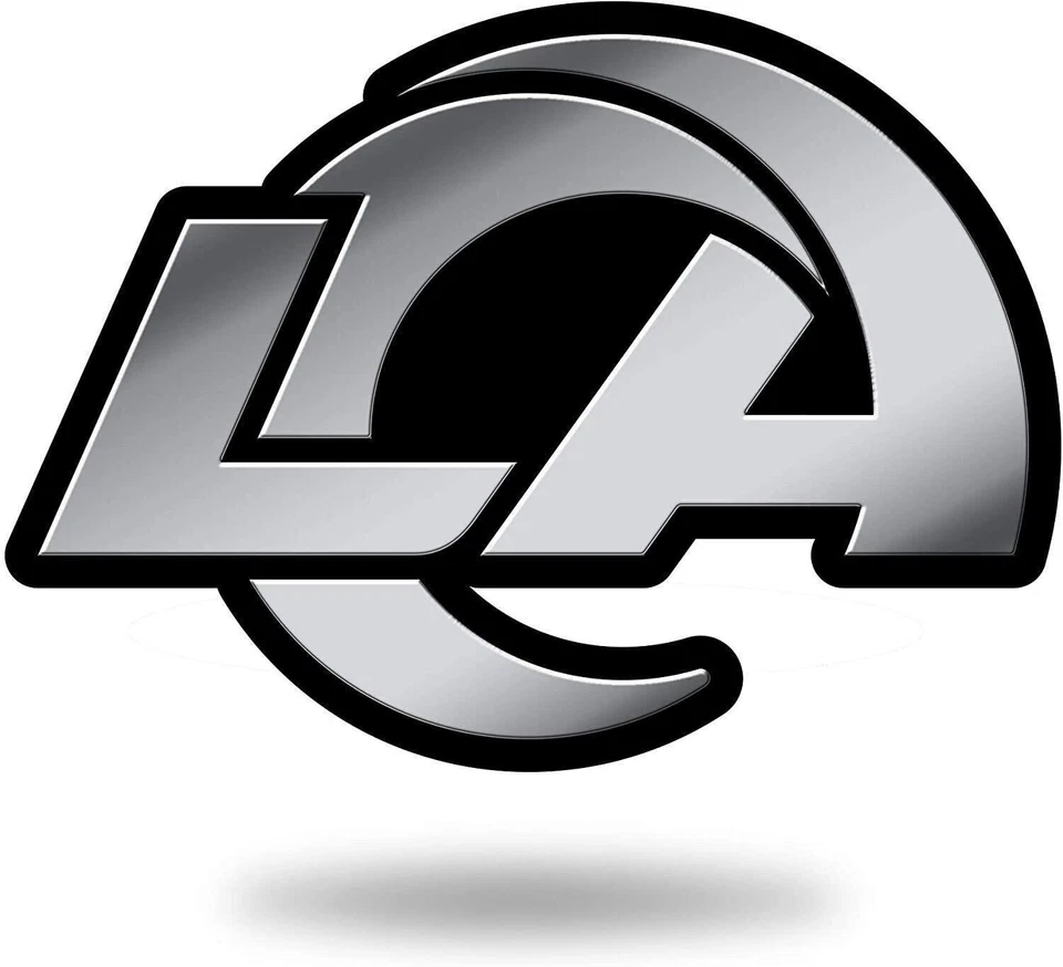 RICO INDUSTRIES Los Angeles Rams Auto Emblem, Silver Chrome Color, Raised Molded Plastic, 3.5...