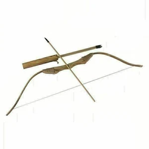 NEW WOODEN BOW WITH 3 ARROWS AND QUIVER--Kids Wood Archery Bow for Hunting (TOY) - Picture 1 of 1