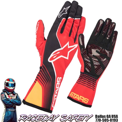 Guantes de carreras de karts Alpinestars Tech-1 K RACE V2 FUTURE rojo/mandarina 3552223-334 Foto 1 de 4