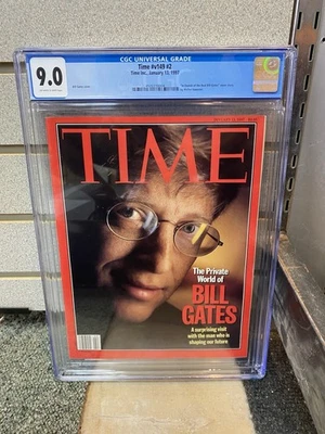 Bill Gates Time Magazine CGC 9.0 Newsstand 1/13/1997 Private World - Image 1 of 4