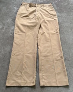 VTG 80s Wrangler Men’s Relaxed Bootcut Chino Beige Pants 34x31 USA Scovill 9”Leg - Picture 1 of 18