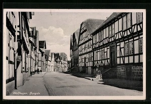 Ansichtskarte Wolfhagen, Burgstrasse mit Passanten - Picture 1 of 2
