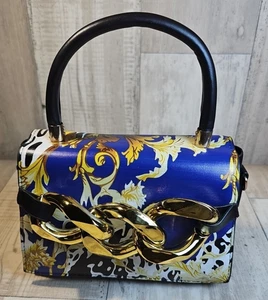 Sweet Temptation Floral Print Top-Handle Bag with Gold Chain & Detachable Strap - Picture 1 of 8