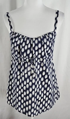 Top correas Patagonia para mujer azul marino blanco lunares talla cáñamo algodón talla 6 Foto 1 de 4