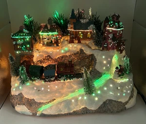 Vintage Puleo Fiber Optic Christmas Village Lighted Colour Changing *VERY RARE* - Picture 1 of 21