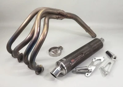 YAMAHA XJR1200 4KG YOSHIMURA Ti Cyclone Full Exhaust Muffler with Tandem Steps - Image 1 of 4