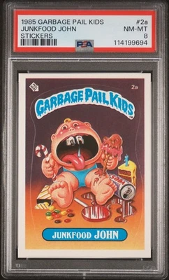 1985 Garbage Pail Kids Original Series 1 #2a Junkfood John PSA NM-MT 8 - Image 1 of 2