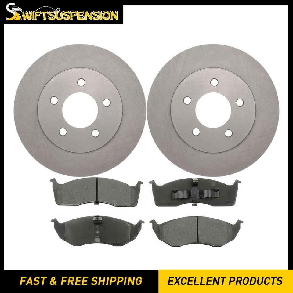 Kit de rotores de freno delanteros y pastillas de cerámica para Dodge Caravan 2000 1996 1997 1998 Foto 1 de 4
