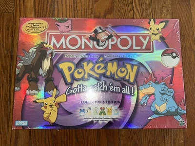 Pokémon Monopoly Edición Coleccionista Juego Hasbro Oro y Plata 2001 NUEVO PRECINTADO Foto 1 de 4