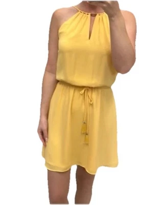 White House Black Market Dress Womens 6 Butter Yellow Tropical Beach Sundress - Image 1 of 4