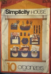 Vtg Simplicity House #121 Instruction Cards to make 10 Organizers - Picture 1 of 2
