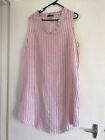 Gordon Smith Linen Dress Size 12 Pink Striped $159.00