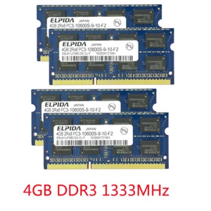 16GB 8GB 4GB DDR3 1333MHz PC3-10600S SO-DIMM RAM Laptop Memory For Elpida LOT - Picture 1 of 11