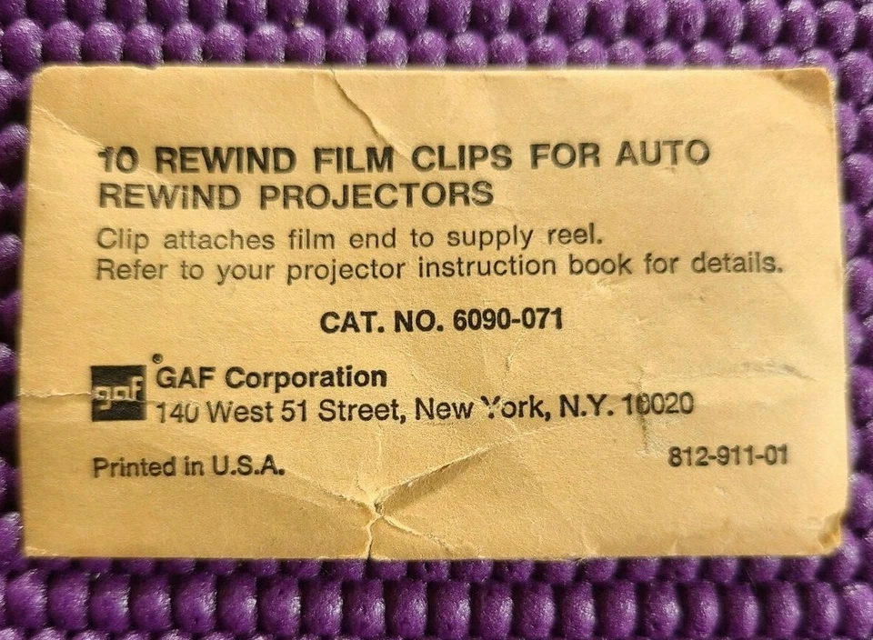 (10) Clips de película de rebobinado automático GAF - 6090-071 - Clips de película de película DE COLECCIÓN - NUEVO Foto 1 de 1