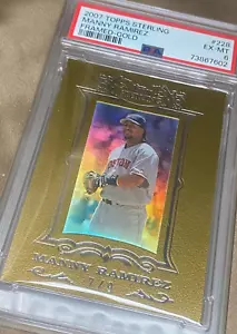 2007 Topps Sterling Manny Ramirez Framed Gold #228 Limited 7/9 PSA 6 EX-MT - Picture 1 of 3