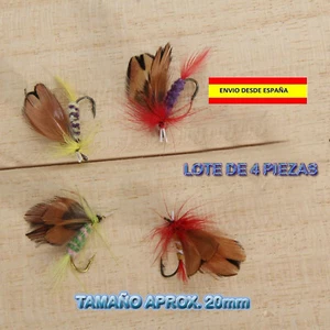 4 Pz Se De Recherche Appâts Artificielles Plumes Truite Leurre Pêche Fly Mouche - Photo 1/1