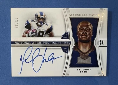 2022 Panini National Archive Signatures Marshall Faulk Auto #13/49 Ungraded Mint - Image 1 of 4