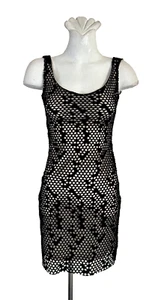 SHONA JOY Black Nude & Lace Mesh Bodycon Dress Size 6 - Picture 1 of 3