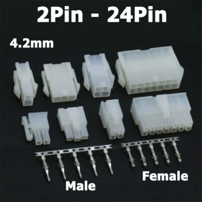 4.2mm Multi Plug Connector Set Kits 2 Pin to 24 Pin Way Male + Female + Terminal - Image 1 of 4