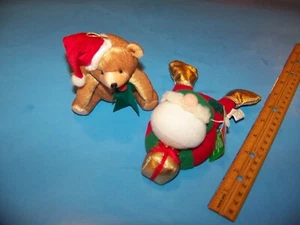 Mini Christmas Bear (Plush) & Santa Beanie by Christmas House - Picture 1 of 3