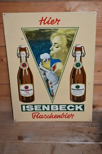 Altes Blechschild 50er Jahre Isenbeck Flaschenbier,Brauerei Hamm/Westf.,Orig. - Bild 1 von 2