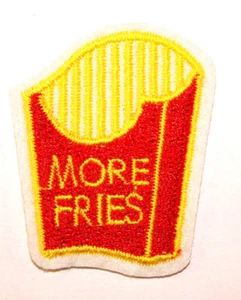 ÉCUSSON PATCH THERMOCOLLANT BARQUETTE DE FRITES FUN CUSTOM ÉMOJI MODE - Picture 1 of 1