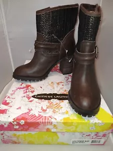 CHINESE LAUNDRY, LAYA POWDER WASH Block Heel Booties, Size 7 BRAND NEW W BOX - Picture 1 of 16