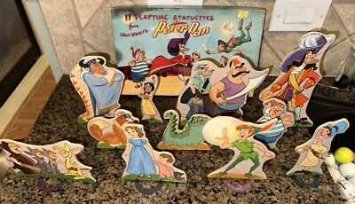 (Raro) Juego de estatuillas de tiempo de juego Disneyana 1953 animadas de Peter Pan Disney en caja Foto 1 de 4