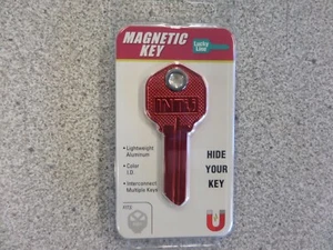 MAGNETIC RED KWIKSET KW1 HOUSE KEY LUCKY LINE 15570 - Picture 1 of 4