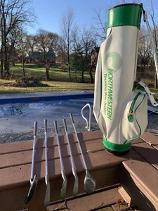 Junior Vintage Northwestern Touring Pro Junior Bag, 5,7,9, Putter & #3 Wood. - Picture 1 of 8
