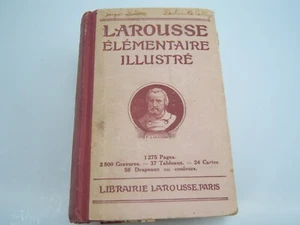 LAROUSSE ELEMENTAIRE ILLUSTRE French Illust 1926 Dictionary Ornate Antique Book - Picture 1 of 11