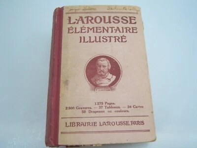 LAROUSSE ELEMENTAIRE ILLUSTRE French Illust 1926 Dictionary Ornate Antique Book - Image 1 of 4