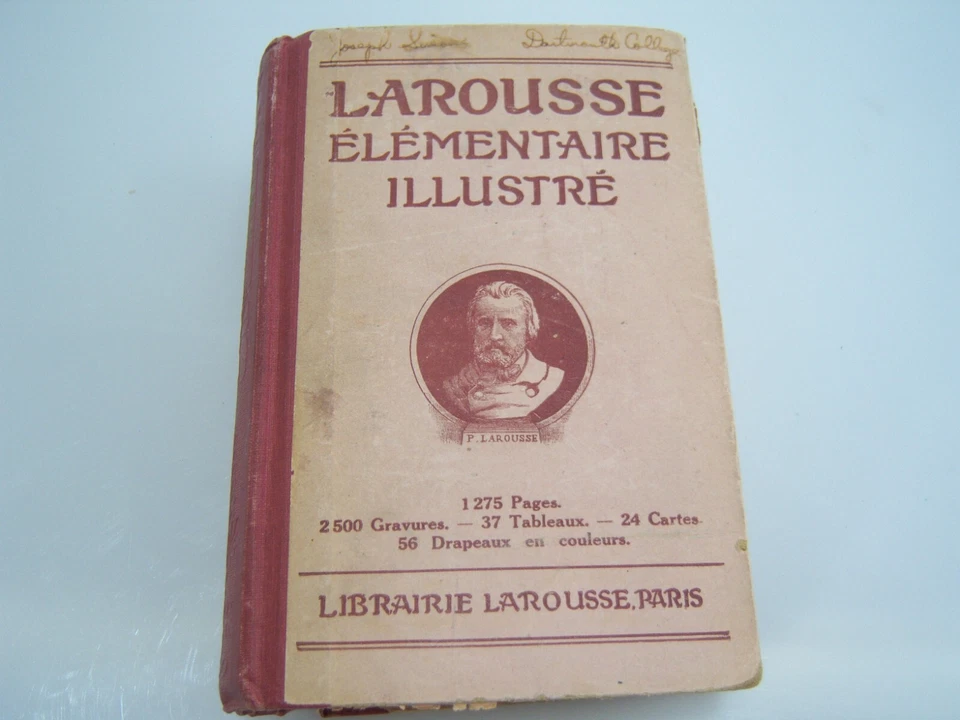 LAROUSSE ELEMENTAIRE ILLUSTRE French Illust 1926 Dictionary Ornate Antique Book - Image 1 of 4
