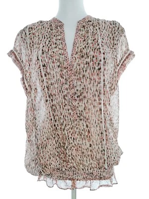 Jasper Conran  T. 16 (44) Rosa Blusa Popover Botones Manga corta Lentejuelas - Imagen 1 de 4