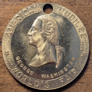 1939 Feria Mundial de Nueva York Estatua de la Libertad George Washington Medalla Ficha - Imagen 1 de 4