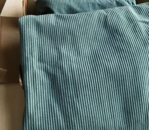 Ikea Kivik Kelinge Grey/Turquoise Footstool Cover Corduroy NEW - Picture 1 of 3