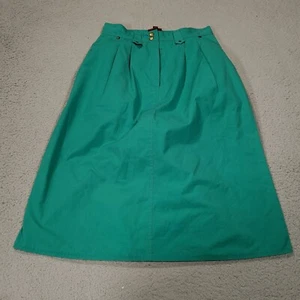 Jordache Womens 10 Skirt Pleated Flap Pocket Green - Picture 1 of 6