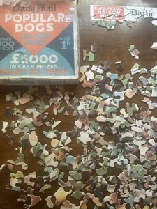 Vintage Daily Mail beliebte Hunde Puzzle ungeprüft Tatty Originalverpackung - Bild 1 von 24