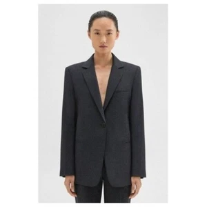 THEORY Slim Blazer in Sleek Flannel - Picture 1 of 12