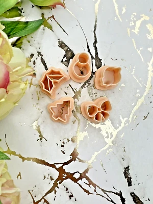Christmas Set Of 5 polymer clay cutter 18mm, Earring Making, Craft Tools - Image 1 of 4