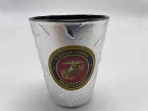 USMC Diamond Plate Shot Glass By Jenkins Enterprises Officially Licensed  - Picture 1 of 4