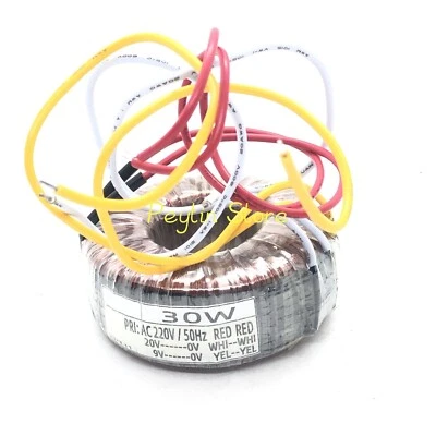 1Pc 30W Input 220V Output 20V 9V Toroidal Transformer Audio Amplifier Power Part - Image 1 of 2