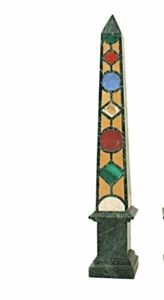 Obelisco de mármol de 12" malaquita piedra dura incrustación de mosaico decoración del hogar l - Imagen 1 de 4