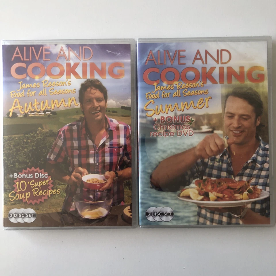 Alive and Cooking James Reeson’s Food For All Seasons DVD Vol 1-2 Australian R0 - Image 1 of 2