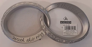 Malden 2 Opening Pewter Wedding Picture Frame - With This Ring, I Thee Wed - Picture 1 of 2