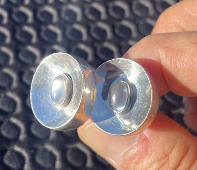 GEMELOS PLATA PIEDRA LUNAR ANTONIO PINEDA VINTAGE (S559)  Foto 1 de 4