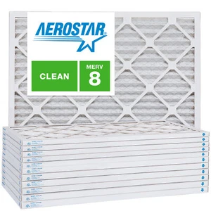 20x24x1 AC and Furnace Air Filter by Aerostar - MERV 8, Box of 12 - Picture 1 of 7