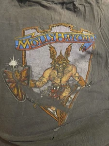 vintage Molly Hatchet Graphic t shirt Rock Music thrashed Small 1979-80 - Picture 1 of 6