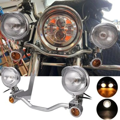 Barra de soporte de luz de señal de giro de paso para Harley Touring Electra Glide Road King Foto 1 de 4